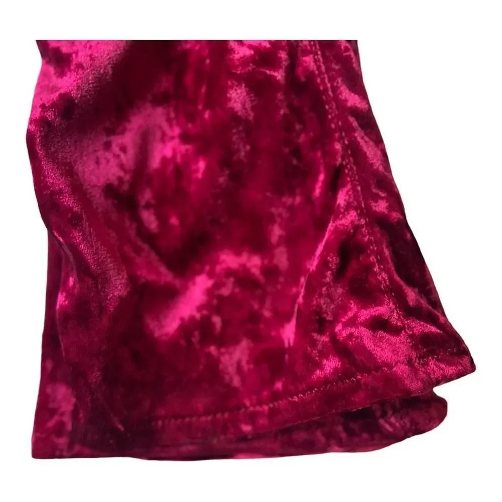 Brand New Womens Bamboo Wine Crushed Velvet Thigh High Peep Toe Boots - Sz 8